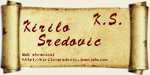 Kirilo Sredović vizit kartica